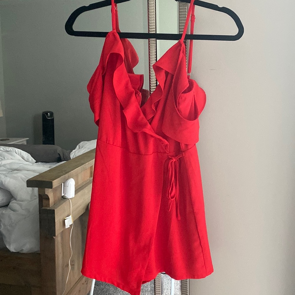 NWT Le Lis red romper; size small